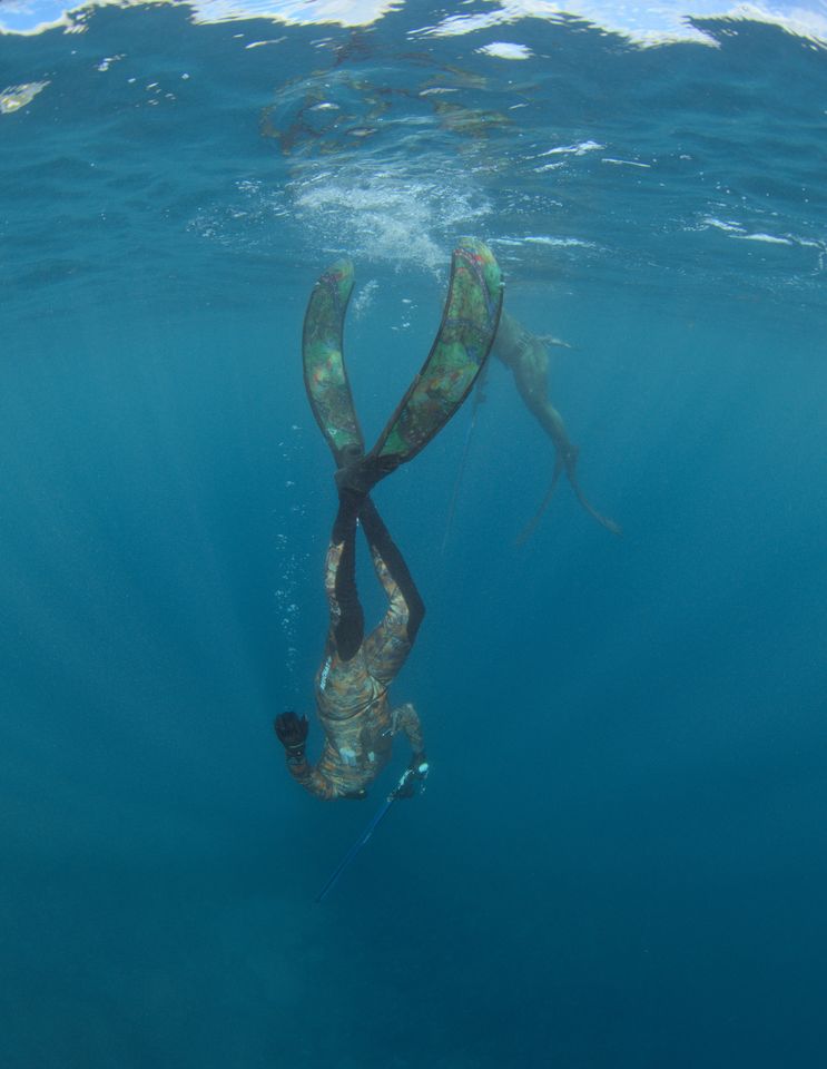Freediver in the blue, Guam