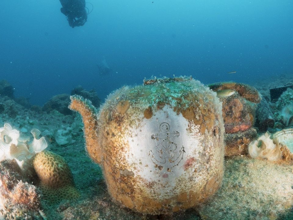 Teapot on a wreck deck, Chuuk Lagoon